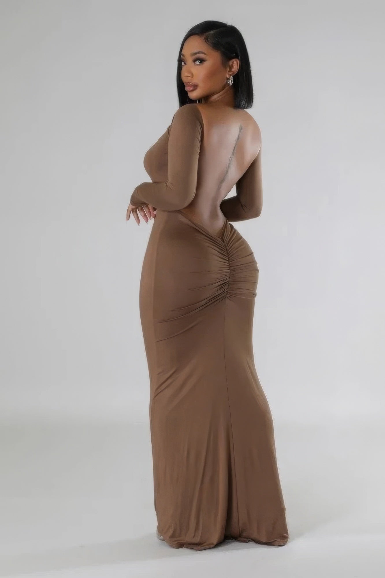 Allure Deep V Bodycon Maxi Dress